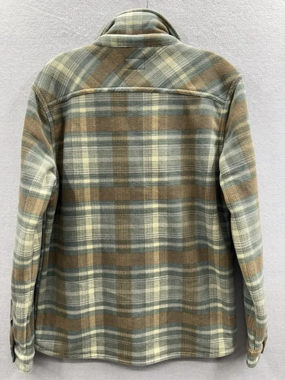 O'Neill Super Fleece Shirt Mens S Shacket Snap Front Spruce Plaid Sherpa Lined